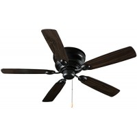 Hyperikon Indoor Ceiling Fan with Pull Chain  42-Inch Black Ceiling Fan Fixture with Five Reversible Blades - Light Fixture Not Included - B07736YNGL